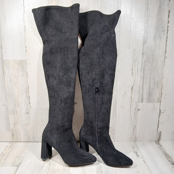 NEW Jeffrey Campbell Parisah Black Over the Knee Boots #1193 - Picture 5 of 11